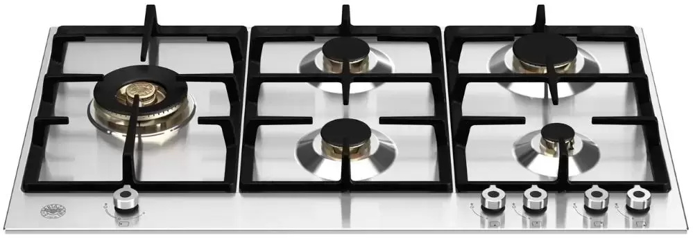 Газовая варочная панель шириной 90см, 5 конфорок, включая двойной WOK Bertazzoni P905LPROX
