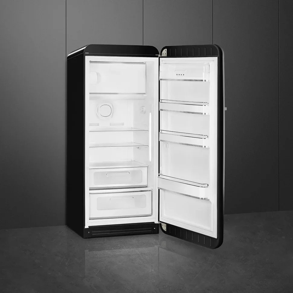 SMEG FAB28RBL6 Отдельностоящий однодверный холодильник,стиль 50-х годов, 60 см, черный, петли справа