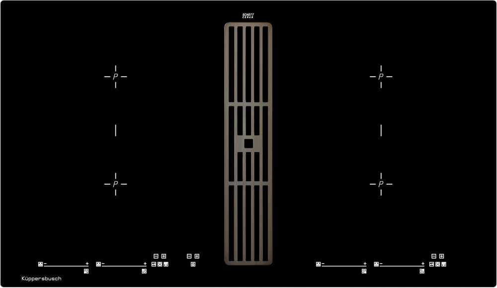 Индукционная варочная панель с вытяжкой Kuppersbusch KMI 9800.0 SR Black Chrome (отгружается KMI 980