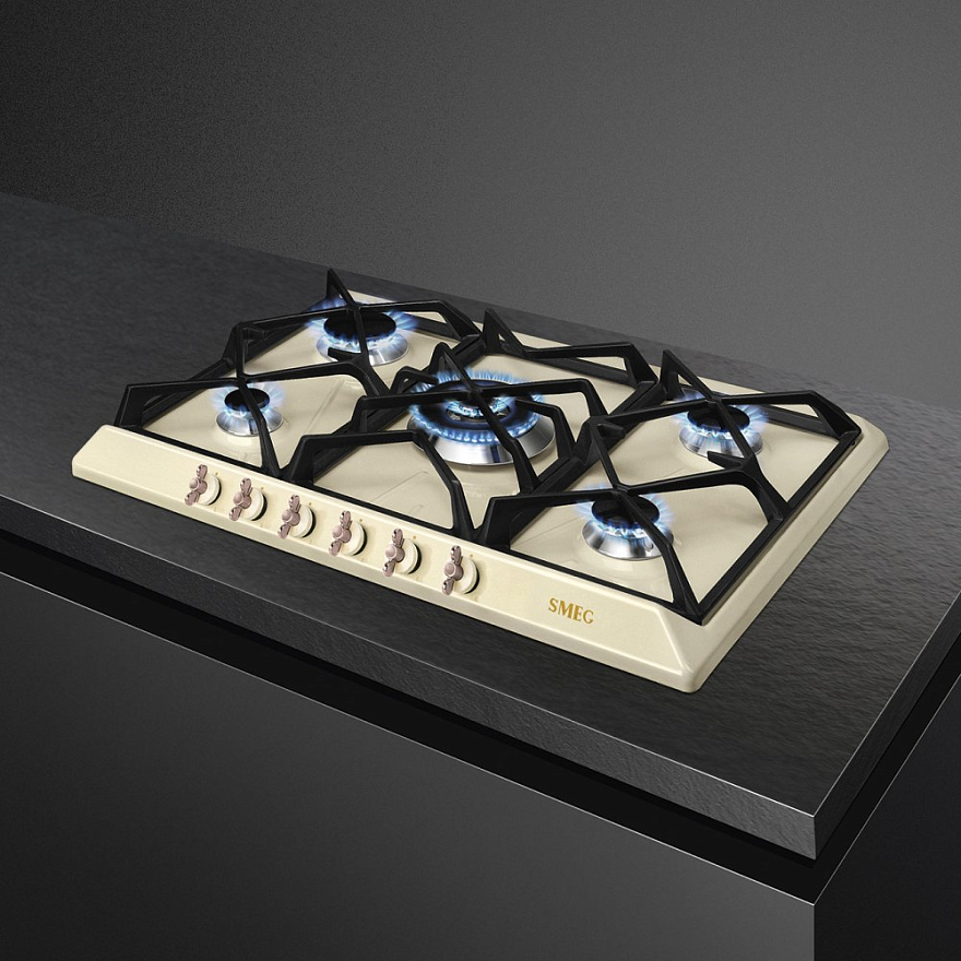 Газовая варочная панель SMEG SRV876POGH Coloniale 70 см